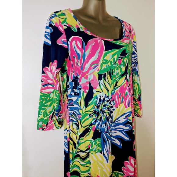 Lilly Pulitzer KENZIE Sz M Dress Rare Travelers Palm Pattern - Picture 6 of 8